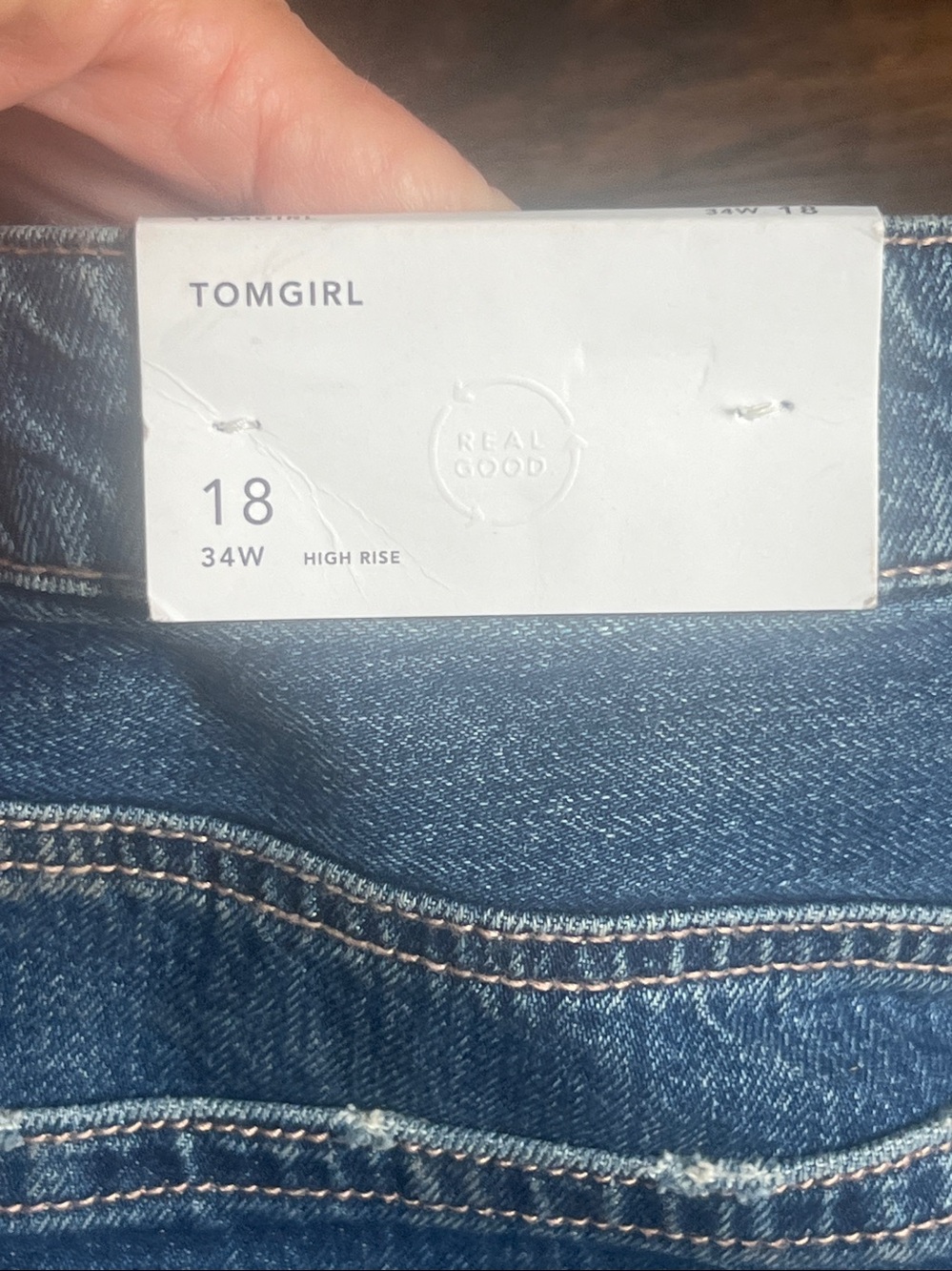 American Eagle high rise Tomgirl Jean shorts size 18 NWT - Picture 4 of 6